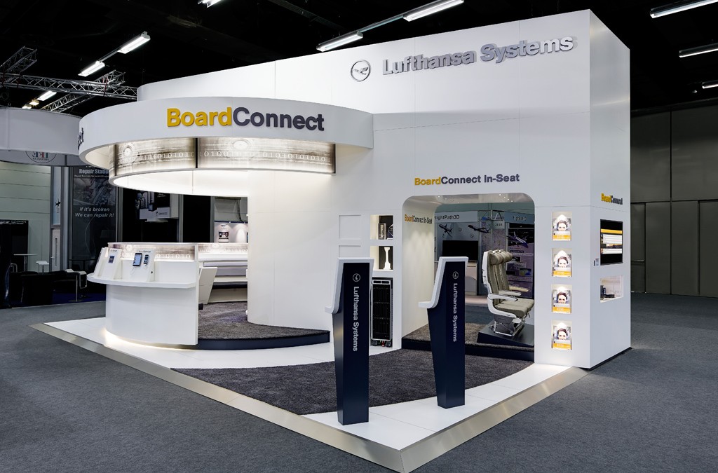 Lufthansa Systems – Messestand International, 54 m²